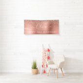 Roos Gold Glitter Girly, geborsteld metaal Spandoek (Insitu)