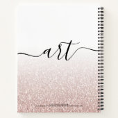 Roos Gold Glitter Girly Ombre Sketchbook Name Notitieboek (Achterkant)
