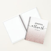 Roos Gold Glitter Girly Ombre Sketchbook Name Notitieboek (Binnen)