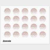 Roos Gold Glitter Girly Party Favor Bedankt Ronde Sticker (Vel)