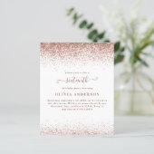 Roos Gold glitter girly script 16 verjaardagsbudge (Staand voorkant)