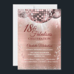 Roos Gold Glitter Glam 18th Birthday Disco Ball Kaart<br><div class="desc">Met deze trendy roos gold 18 en Fabulous Celebration uitnodiging ben je de bel van de bal! Blush roze disco ballen schitteren op een rozen gouden geborstelde metallic achtergrond met party streamers en zilveren glitter. Eenvoudig te personaliseren met aangepaste opties. Gebruik de knop 'Personaliseren' om aan te passen.</div>