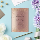 Roos Gold Glitter Glam Bling Quinceanera Birthday Acryl Uitnodigingen (Insitu (Huwelijk))