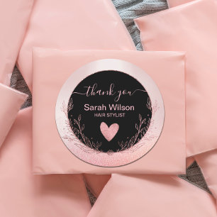 Roos Gold Glitter Glam Floral Wreator Ronde Sticker