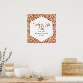 Roos Gold Glitter Glam-Kaarten & cadeaubonborden Poster (Keuken)