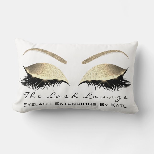 Roos Gold Glitter Glam Makeup Lashes Beauty Kussen (Voorkant)