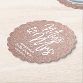 Roos Gold Glitter Glam Miss to Mrs Vrijgezellenfee Kartonnen Onderzetters (Gekanteld)