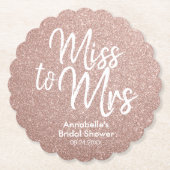 Roos Gold Glitter Glam Miss to Mrs Vrijgezellenfee Kartonnen Onderzetters (Voorkant)