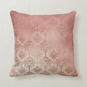 Roos Gold Glitter Glam Sparkle Damask Pillow Kussen