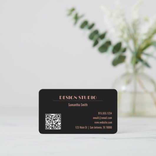 Roos Gold Glitter Glam Visitekaartje (Staand voorkant)