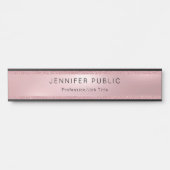 Roos Gold Glitter Glamor Modern Elegant Sjabloon Deurbordje (Voorkant)