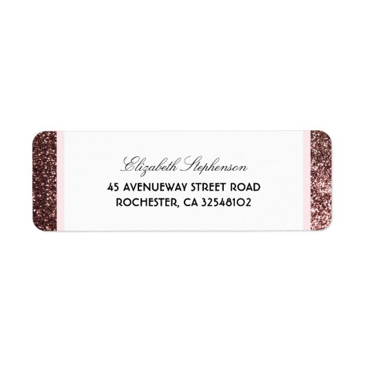 Roos Gold Glitter Glamour Vintage bruiloft Etiket (Voorkant)