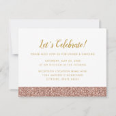 Roos Gold Glitter & Gold A2-ontvangstkaart Kaart (Voorkant)
