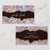 Roos Gold Glitter Gold Agaat Modern Elegant Visitekaartje (Voorkant / Achterkant)