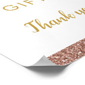 Roos Gold Glitter & Gold Cadeauseteken Poster (Hoek)