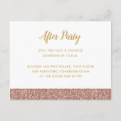 Roos Gold Glitter & Gold Invitation-kaart Informatiekaartje (Achterkant)