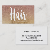 Roos Gold Glitter Gold Mesh Hair Stylist Visitekaartje (Voorkant / Achterkant)