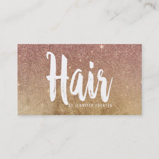 Roos Gold Glitter Gold Mesh Hair Stylist Visitekaartje (Voorkant)