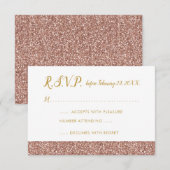 Roos Gold Glitter & Gold RSVP 3,5x5 A1 (Voorkant / Achterkant)