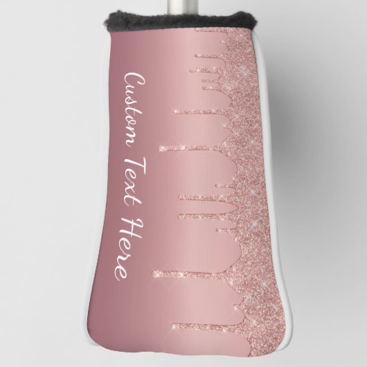 Roos Gold Glitter Golf Head Hoesje met aangepaste  Golfheadcover (Draai 90)