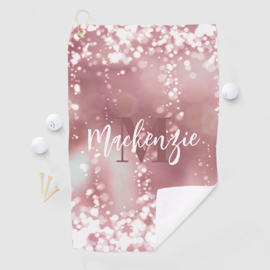 Roos Gold Glitter Golfhanddoek (Insitu)