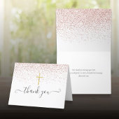 Roos Gold Glitter Goud Crucifix Script Bedankkaart