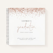 Roos Gold Glitter Graduter Party Guest Book