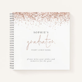Roos Gold Glitter Graduter Party Guest Book Notitieboek