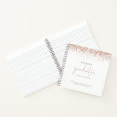 Roos Gold Glitter Graduter Party Guest Book Notitieboek (Binnen)