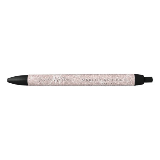 Roos Gold Glitter Haar Make-up Salon Promotie Zwarte Inkt Pen (Voorkant)