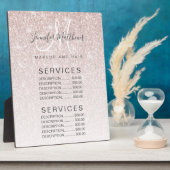 Roos Gold Glitter Hair Makeup Salon Price Menu Fotoplaat (Zijkant)