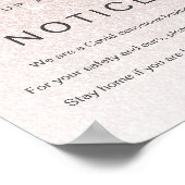 Roos Gold Glitter Hair Salon COVID Poster (Hoek)