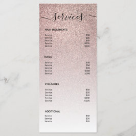 Roos Gold Glitter Hair Salon Makeup Artist Service Menu