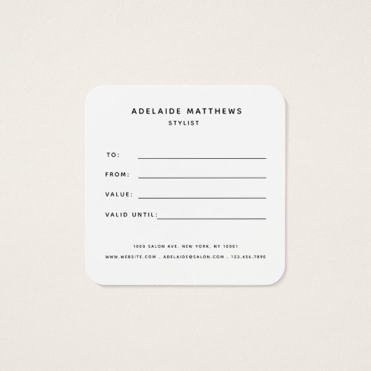 Roos Gold Glitter Hair Salon Makeup-kaartje Vierkante Visitekaartjes (Achterkant)