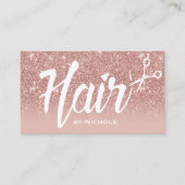 Roos Gold Glitter Hair Stylist Hairdresser Salon Visitekaartje (Voorkant)