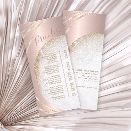 Roos Gold Glitter Hair Stylist Prijslijst Reclamekaart