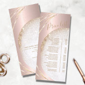 Roos Gold Glitter Hair Stylist Prijslijst Reclamekaart