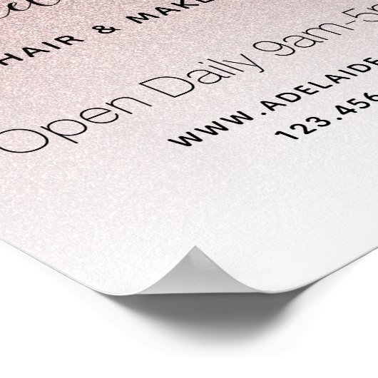 Roos Gold Glitter Hair stylist Salon ReOpening Poster (Hoek)