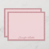 Roos Gold Glitter Handgeschreven Script Name Elega Notitiekaartje (Voorkant / Achterkant)