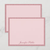 Roos Gold Glitter Handgeschreven Script Sjabloon (Voorkant / Achterkant)