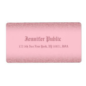 Roos Gold Glitter Handwriting Sjabloon legant Etiket (Voorkant)