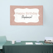 Roos Gold Glitter Happy Birthday Spandoek (Beurs)