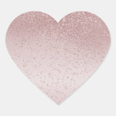 Roos Gold Glitter Hart Sticker (Voorkant)