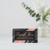 Roos Gold Glitter Hartelijk dank voor uw aankoop Visitekaartje (Staand voorkant)