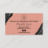 Roos Gold Glitter Hartelijk dank voor uw aankoop Visitekaartje (Achterkant)