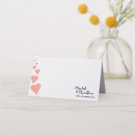 Roos Gold Glitter Heart Place Card/Escort Kaart Plaatskaartje