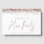 Roos Gold Glitter Hen Party Guest Book Gastenboek (Voorkant)