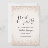Roos Gold Glitter Hens Party Invitation Route Kaart (Voorkant)