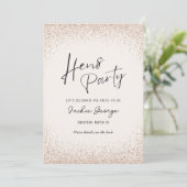 Roos Gold Glitter Hens Party Invitation Route Kaart (Staand voorkant)