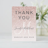 Roos Gold Glitter Heropening Salon COVID Safety Bedankkaart (Staand voorkant)